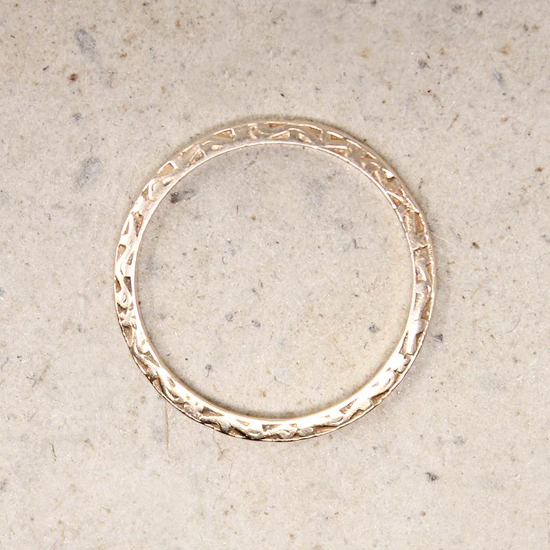 Engraved Art Deco Style Recycled Gold Wedding Band