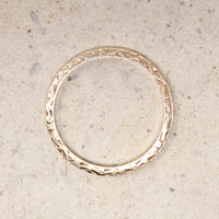 Engraved Art Deco Style Recycled Gold Wedding Band