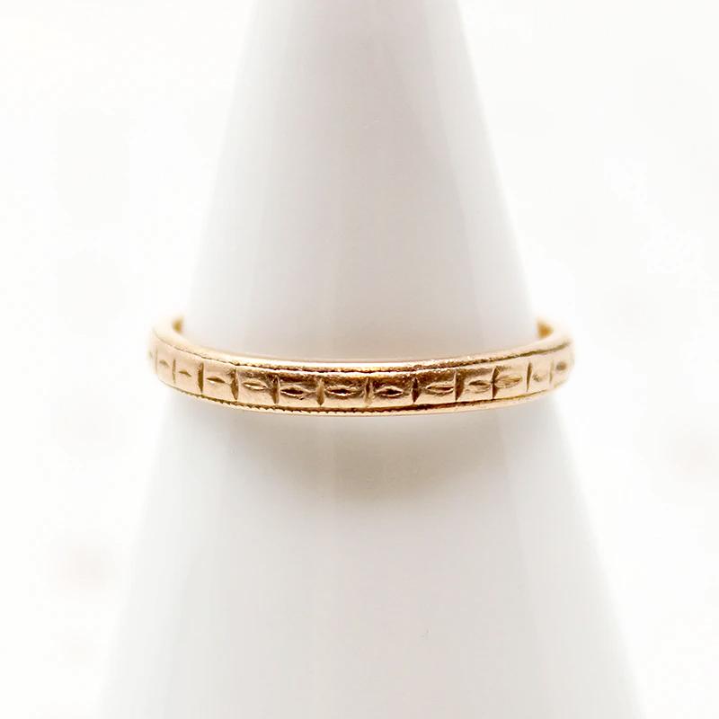 Charming Deco Design Band in Recycled Rose Gold