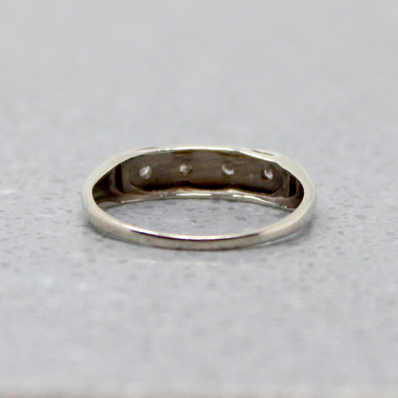 Scalloped White Gold & Diamond Wedding Band