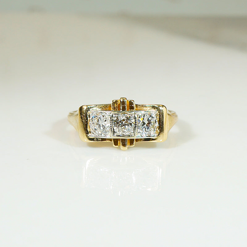 1940's Retro 2-tone Jabel Diamond Ring