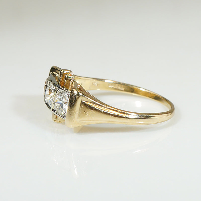 1940's Retro 2-tone Jabel Diamond Ring