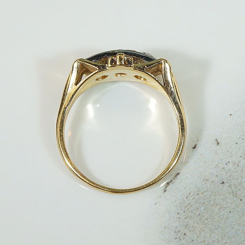 1940's Retro 2-tone Jabel Diamond Ring