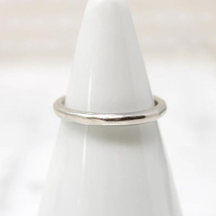 Softly Faceted Platinum Wedding Band