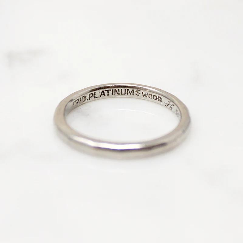 Softly Faceted Platinum Wedding Band
