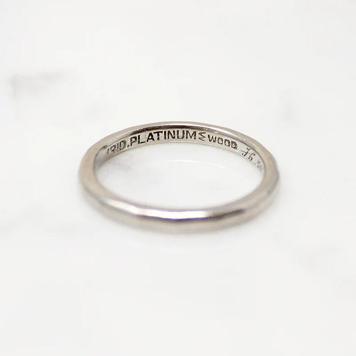 Softly Faceted Platinum Wedding Band