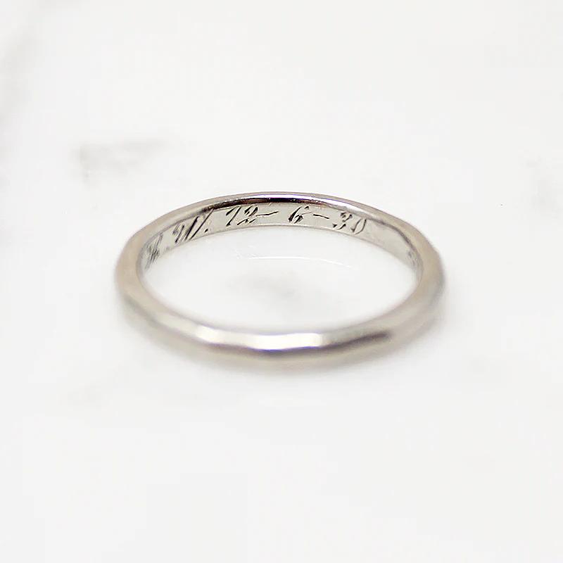 Softly Faceted Platinum Wedding Band