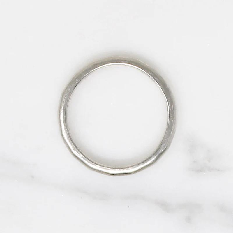 Softly Faceted Platinum Wedding Band