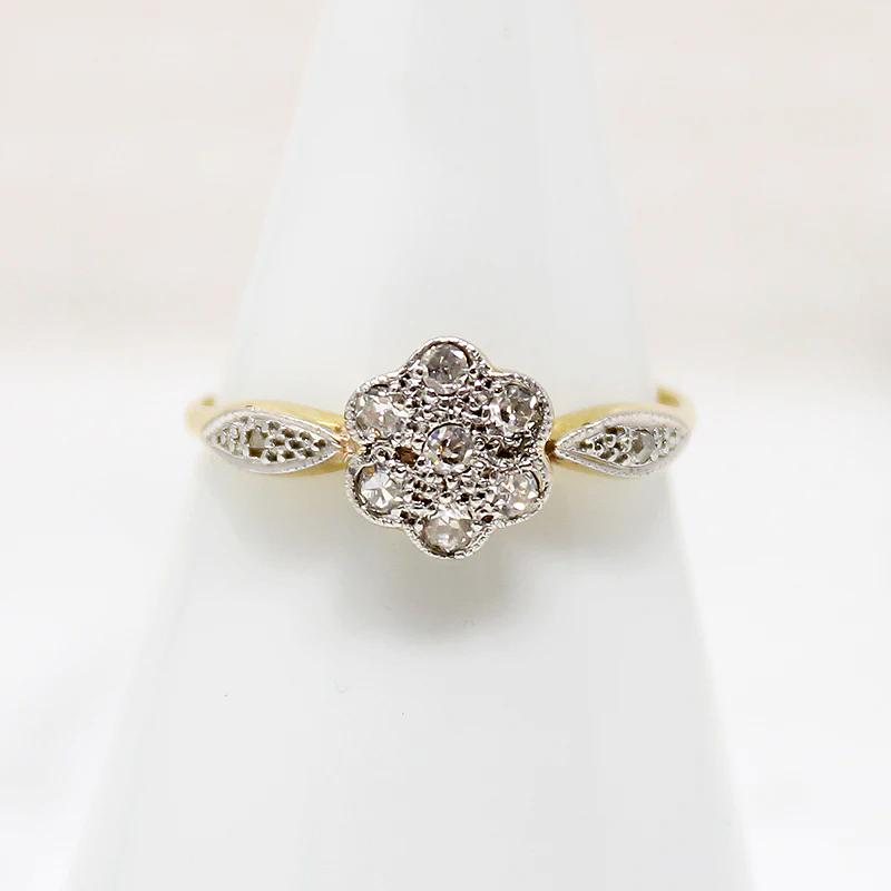 Diamond Flower Cluster 18ct & Platinum Ring