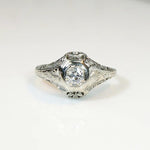 Filigreed Diamond Solitaire with Fine Engraving