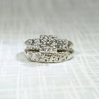 Sweet Diamond Wedding Set in White Gold