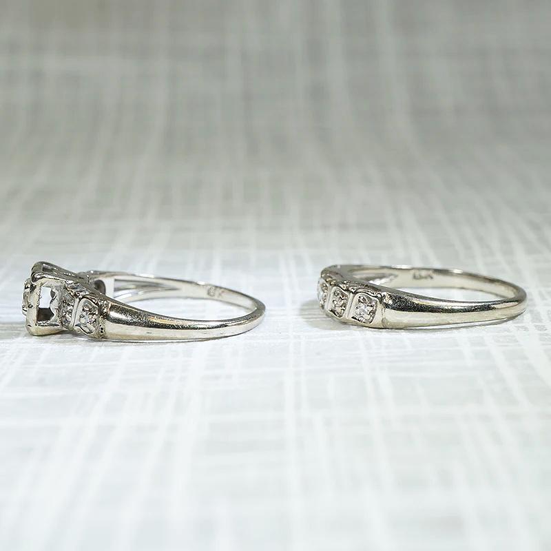 Sweet Diamond Wedding Set in White Gold