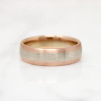 Two-Tone Rose & White Recycled Gold Wedding Band