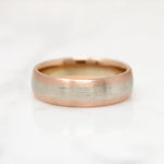Two-Tone Rose & White Recycled Gold Wedding Band