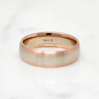 Two-Tone Rose & White Recycled Gold Wedding Band