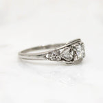Deco Diamond Hearts & Flowers Platinum Engagement Ring