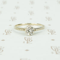 1920's white gold and diamond solitaire engagement ring