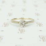 1920's white gold and diamond solitaire engagement ring