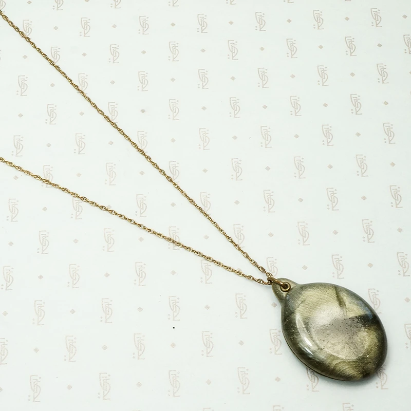 Shimmering Green Celluloid Sliding Locket