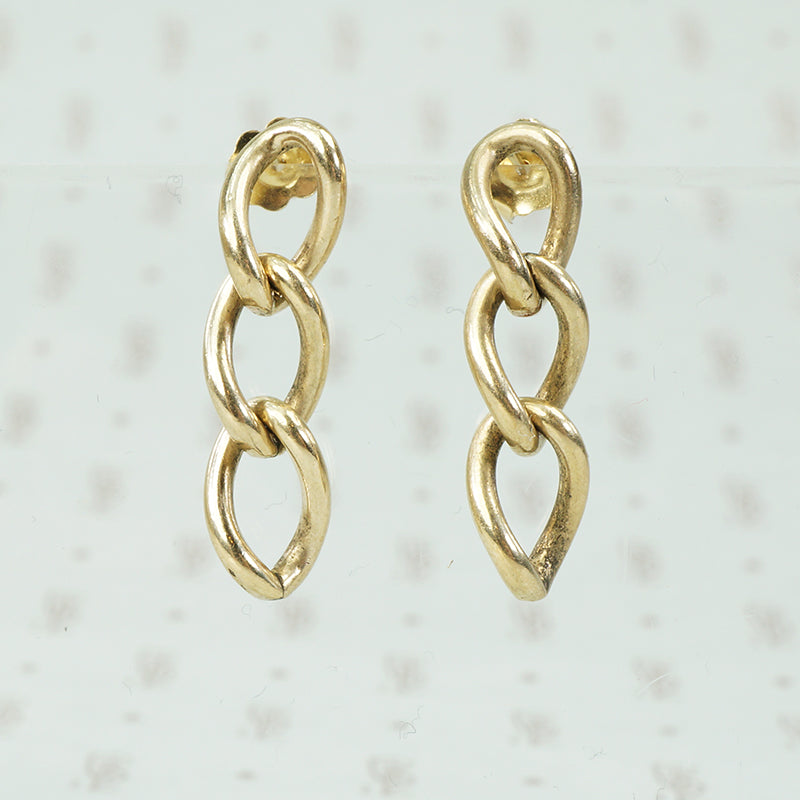 14k gold antique chain earrings