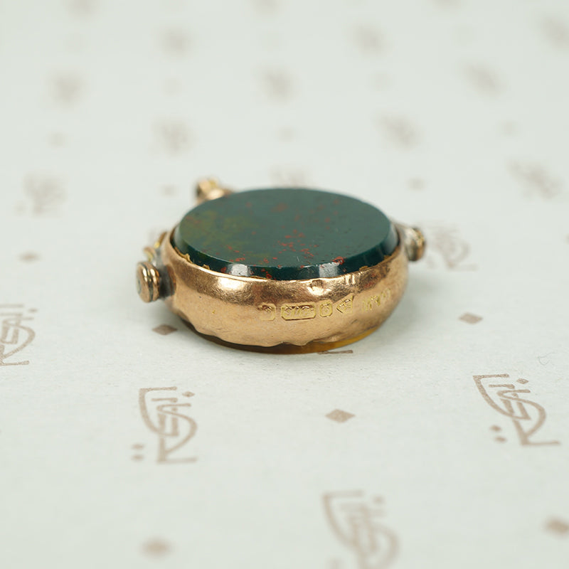 Classic English Chain Fob Bloodstone in Gold