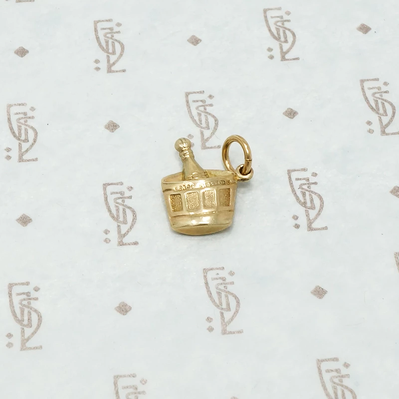 vintage 9ct champagne bucket charm