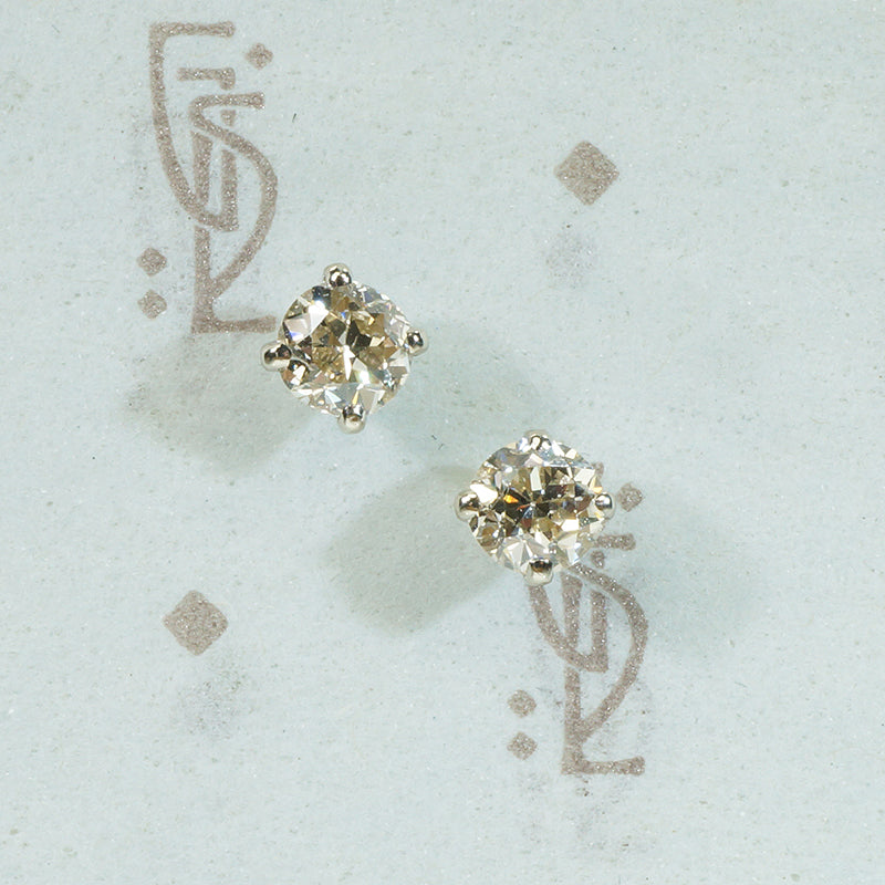 Vintage Champagne Diamond Studs