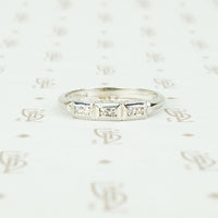 white gold channel set diamond band vintage nos