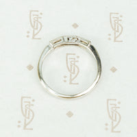 Channel Set Diamond Retro White Gold Band