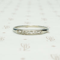 vintage channel set diamond band 18k white gold size 9.5 circa 1940