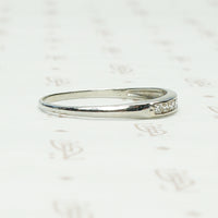 Channel Set Vintage White Gold Diamond Band