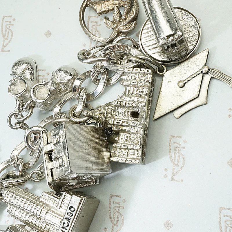 Vintage Charm Bracelet with Twenty Charms