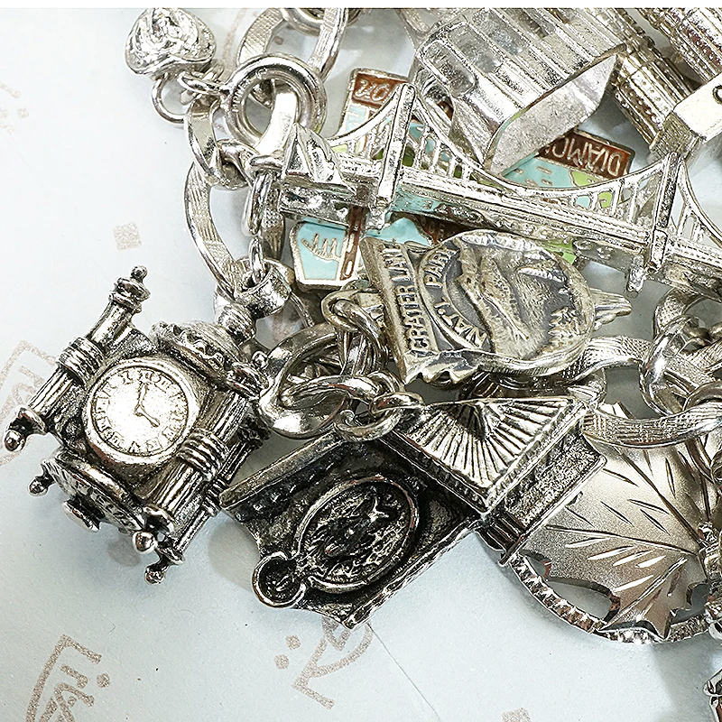 Vintage Charm Bracelet with Twenty Charms