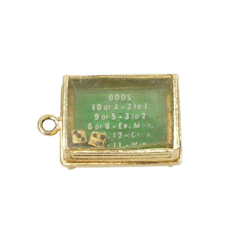 Vintage Gold Charm in the form of A Craps Table