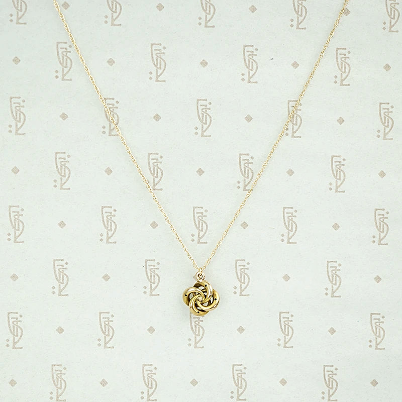 Antique Gold Love Knot Diamond Pendant