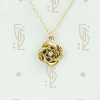 Antique Gold Love Knot Diamond Pendant