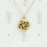 Antique Gold Love Knot Diamond Pendant