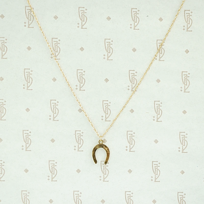 Tiny Lucky Horseshoe Gold Charm Pendant