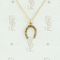 Tiny Lucky Horseshoe Gold Charm Pendant