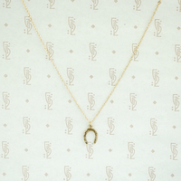 Tiny Lucky Horseshoe Gold Charm Pendant