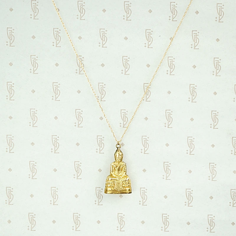 Serene Gold Meditation Buddha Pendant