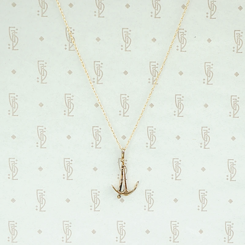 Lovely Gold Anchor Charm Necklace