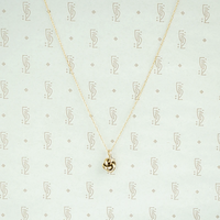 Tiny Love Knot Pendant With Pearl