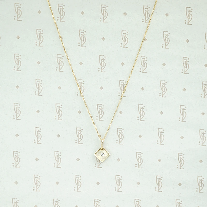 1920s Two Tone Gold and Diamond Pendant