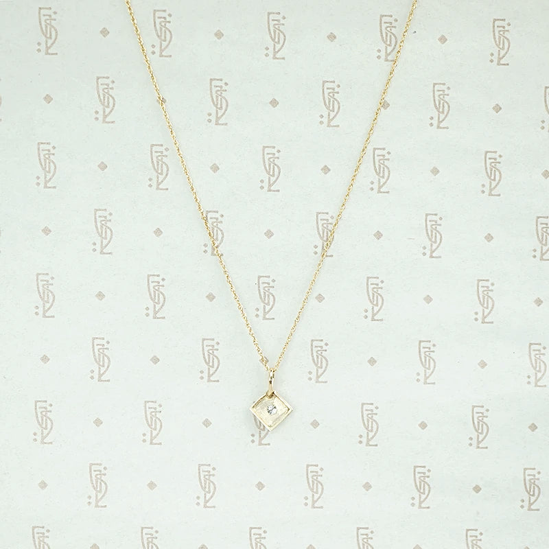 1920s Two Tone Gold and Diamond Pendant