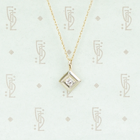 1920s Two Tone Gold and Diamond Pendant