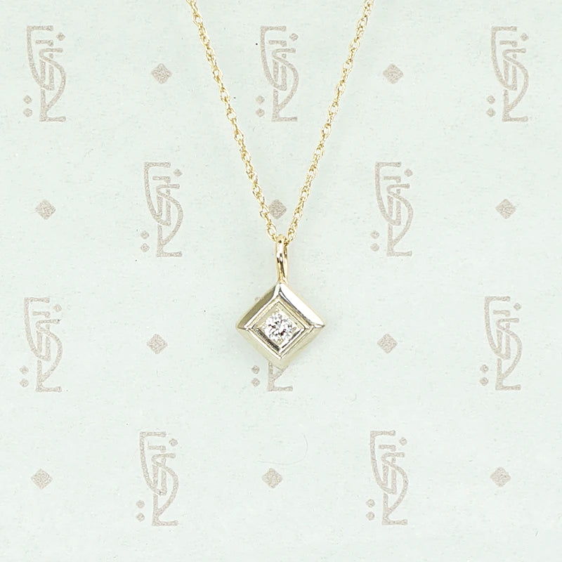1920s Two Tone Gold and Diamond Pendant