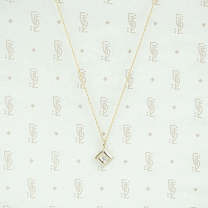 1920s Two Tone Gold and Diamond Pendant