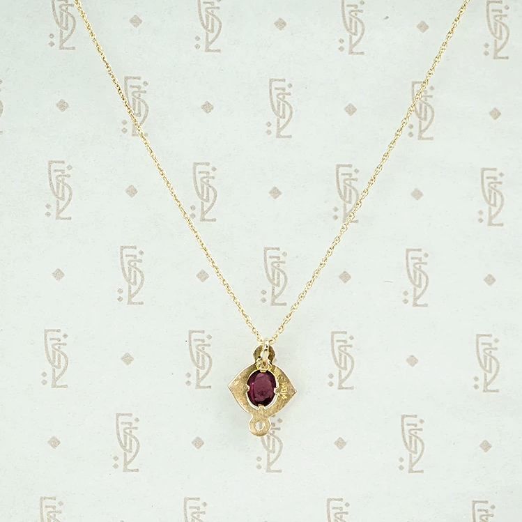 Art Nouveau Amethyst and Gold Pendant