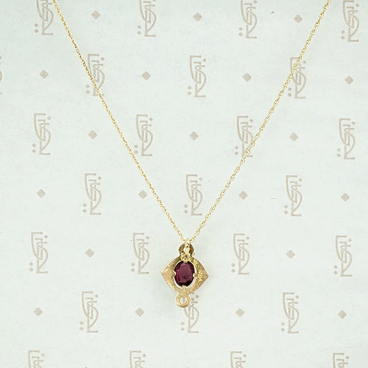 Art Nouveau Amethyst and Gold Pendant